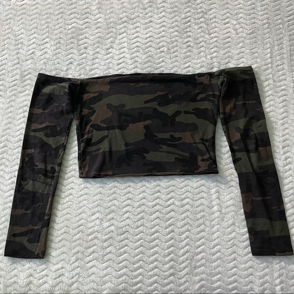 SOLD! Forever 21 Camo Angel Crop Top - Picture 2 of 4